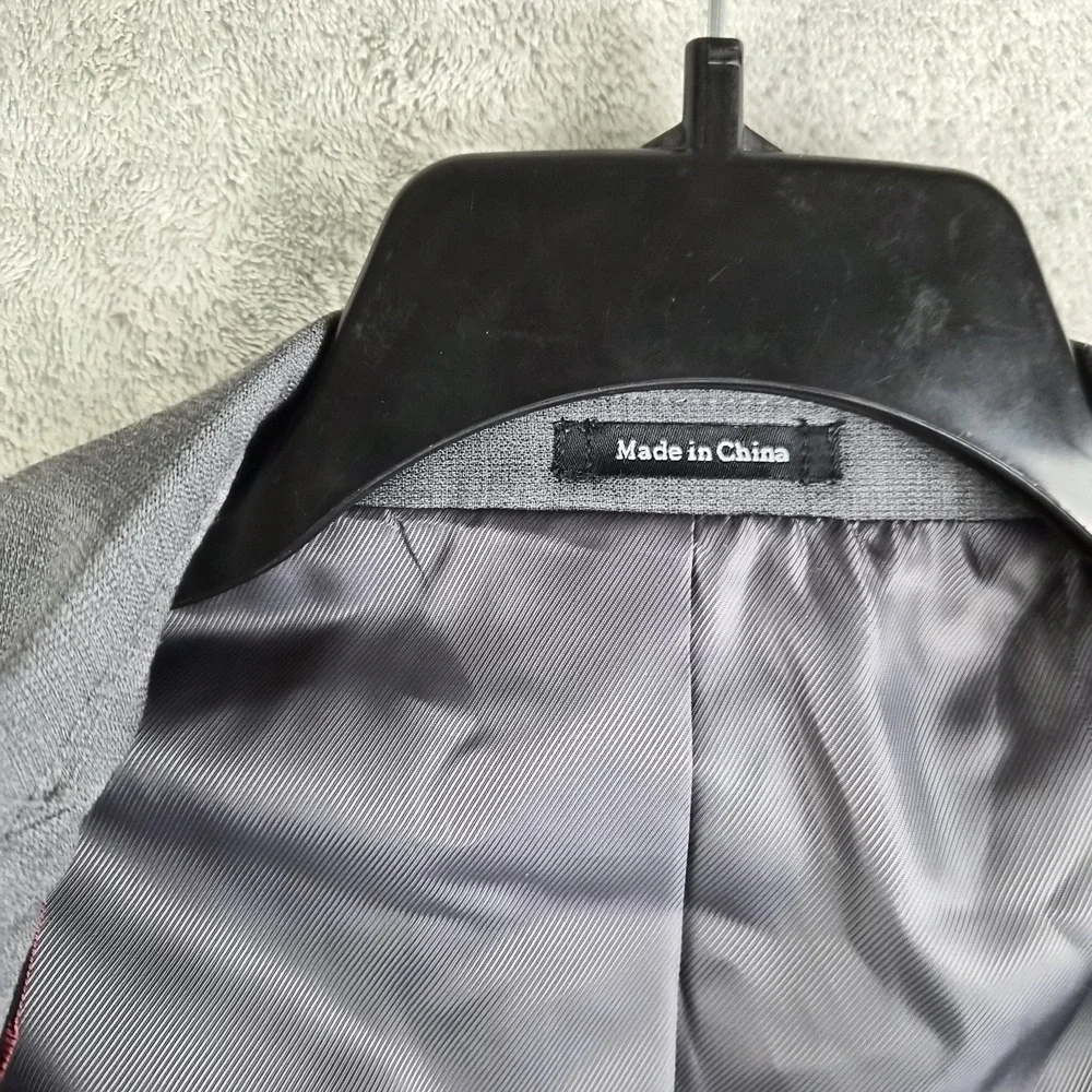 Pronto Uomo Blazer Jacket Mens 46 Gray Wool Blend 2 Buttons Sport Coat Formal